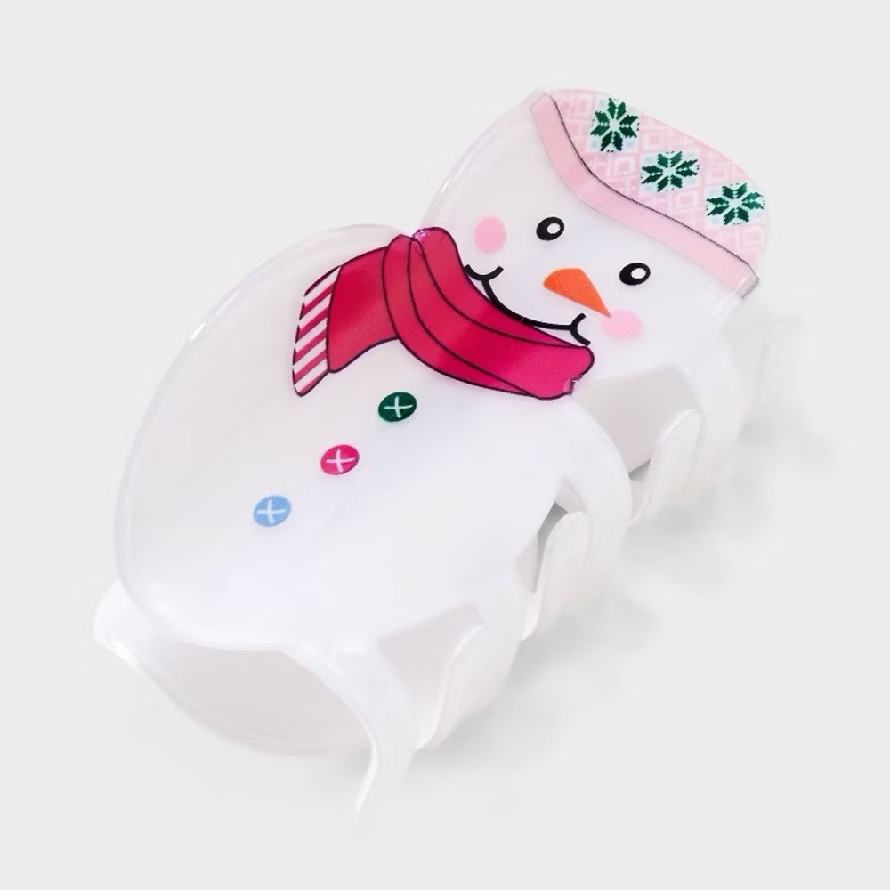 Snowman Holiday Hair Claw Clip - White/Pink nwt